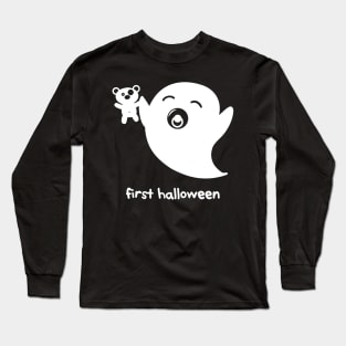 cute ghost – Baby Boo (white on black) Long Sleeve T-Shirt